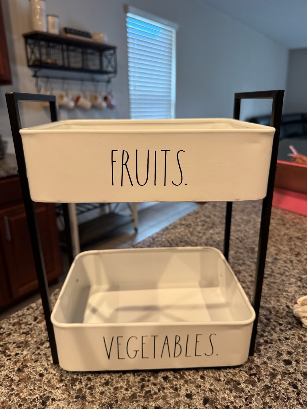 Rae Dunn Two-Tier Fruits & Vegetables Countertop Organizer - White